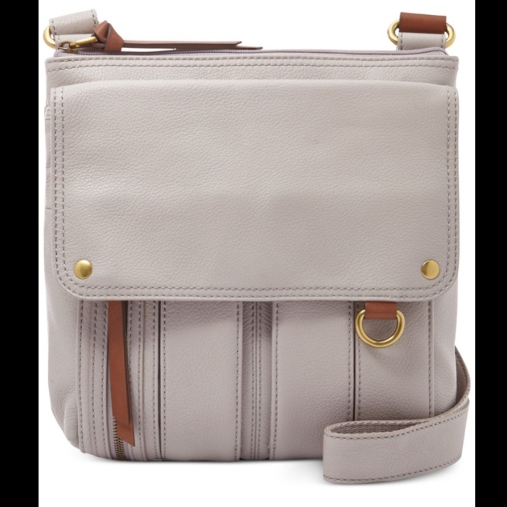 Fossil Morgan Traveler Crossbody Bag White Leather